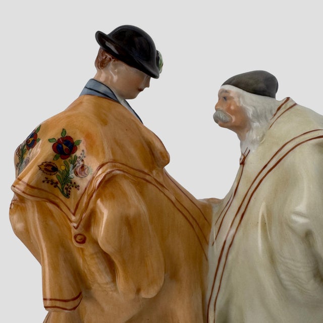 Vintage Herend János Pásztor “Farewell” Hand-Painted Porcelain Figurine No. 5506 For Sale - Image 10 of 11