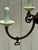 American Vintage Brass Four Arm Gas Electric Chandelier For Sale - Image 3 of 11