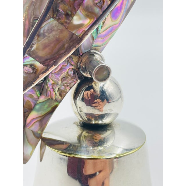1970s Mexican Silver Plated & Abalone Parrot Bell in the Style of Emilia Castillo For Sale - Image 17 of 18