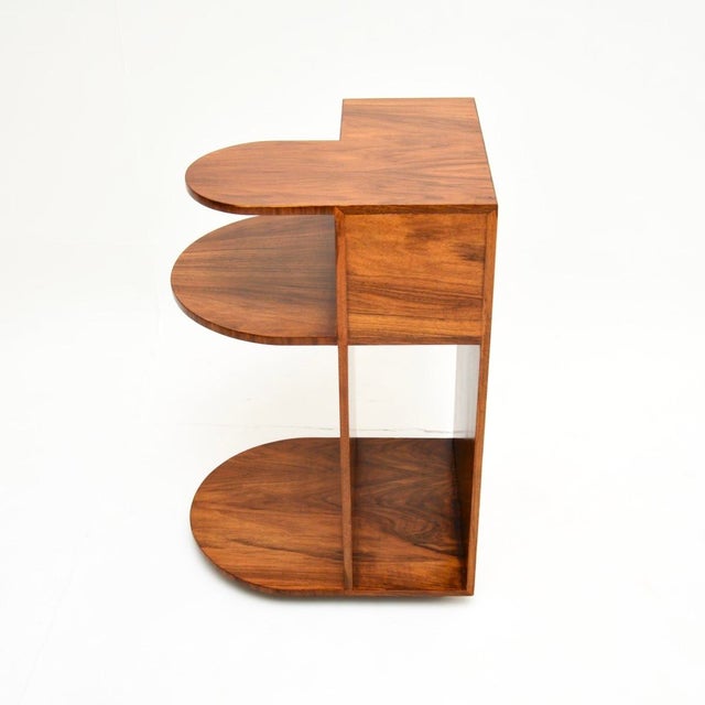 Wood Art Deco Figured Walnut Side Table, 1930s For Sale - Image 7 of 13