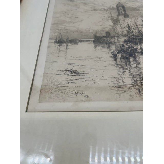 Traditional Thomas Moran "Castle of San Juan De Vlua, Vera Cruz" Etching C. 1884 For Sale - Image 3 of 7
