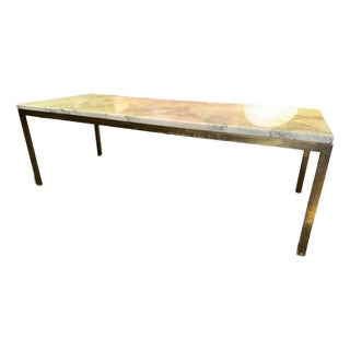 Modern Coffee Table in Bronze and Lacquered Steel, 1950s For Sale