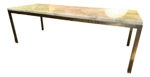 Modern Coffee Table in Bronze and Lacquered Steel, 1950s