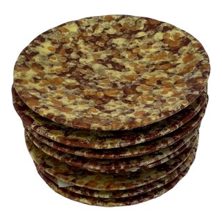 Antique Splatterware Small Plates - Set of 9 For Sale