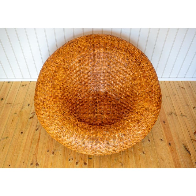 Mid-Century Modern French Mushroom Rattan Pod Easy Lounge Chair, 1970s For Sale - Image 16 of 18