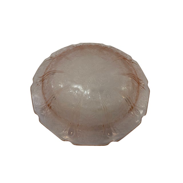 Glass Early 20th Century Jeannette Cherry Blossom Pink Depression Glass Bowl For Sale - Image 7 of 8