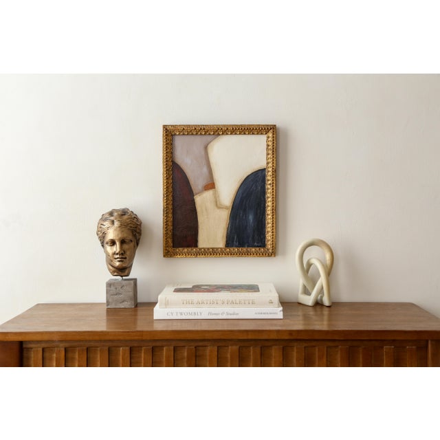 Original Framed Abstract Painting in Antique Gold Frame For Sale - Image 11 of 14