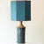 Blue Brown Ceramic Table Lamp with Silk Lamp Shades attributed to R. Houben, 1970 For Sale - Image 4 of 17