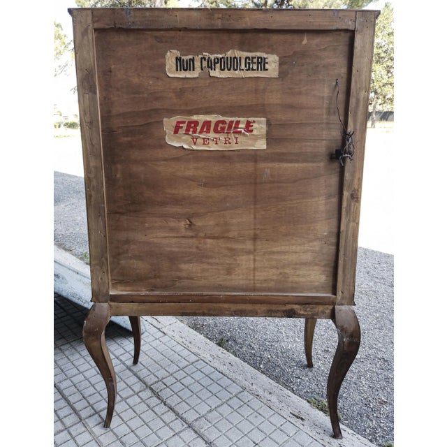 1970s Inlaid Wood and Glass Secretaire, 1970s For Sale - Image 5 of 9