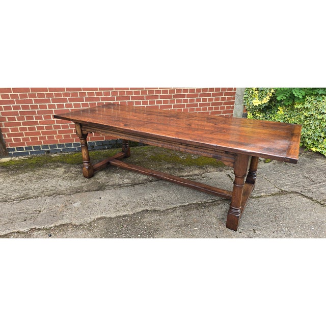 Oak Refectory Kitchen Farmhouse Dining Table, 1920s For Sale - Image 17 of 18
