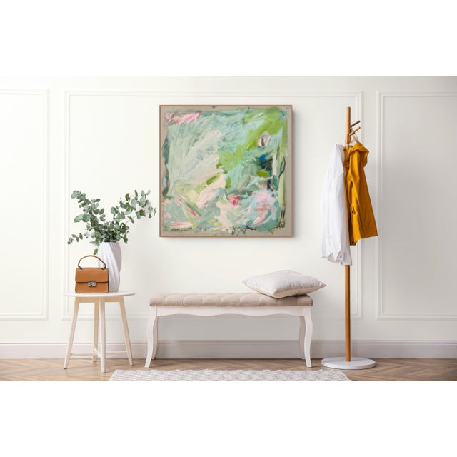 Abstract Contemporary Abstract Oil and Charcoal on Raw Canvas "Meet Me There Iv" by Petra Schott For Sale - Image 3 of 6