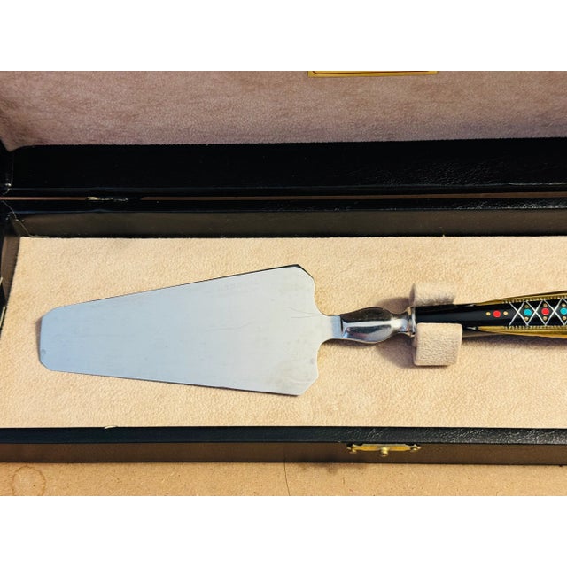 Mid-Century Modern New Late 20th Century Authentic S&s Haddad Family Jezzine Dessert Server Never Used For Sale - Image 3 of 12