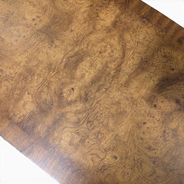 French Vintage Louis XV Style Oval Coffee Table With Figured Wood Top For Sale - Image 3 of 14