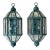 Pair of Vintage Solid Brass & Beveled Glass Wall Lantern - Sconces - Verdigris For Sale