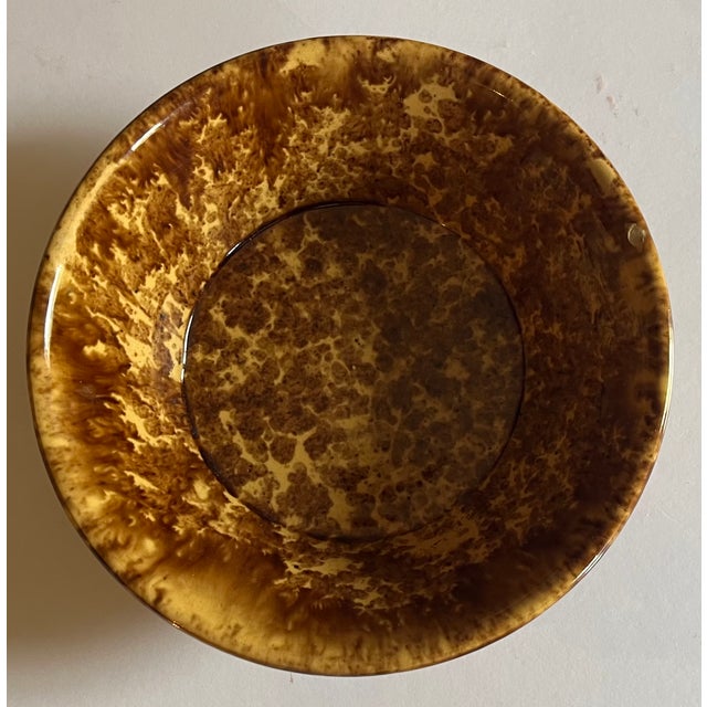 Antique 19th Century Bennington Pottery Brown Treacle Glaze Spongeware Bowls Circa 1860 - Set of 6 For Sale - Image 14 of 18