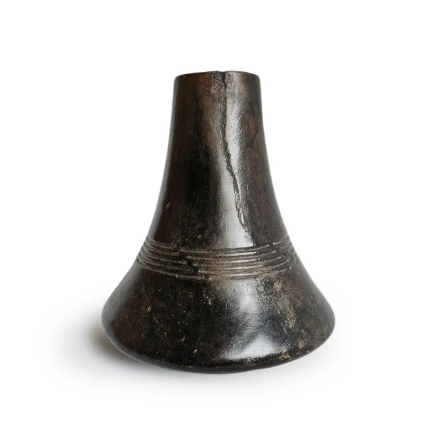 Authentic vintage tribal wood carved Ankole Tutsi milk pot from Tanzania. Original rounded bottom prevented spilled milk....