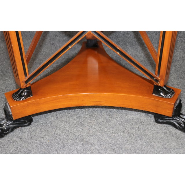 Brown Pair of Egyptian Revival French Empire Ebonized Birch Figural End Tables For Sale - Image 8 of 11