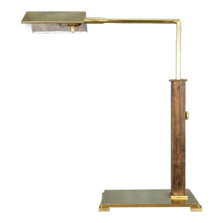 Visual Comfort Copse Pharmacy Desk Lamp in Brass & Dark Walnut by Ray Booth For Sale