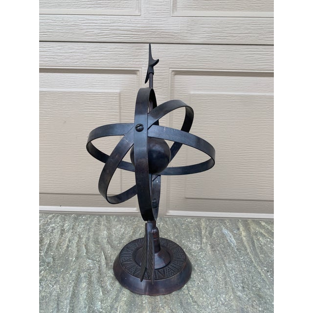 Late 20th Century English Country Iron Bronze Garden Armillary Sundial For Sale - Image 11 of 11