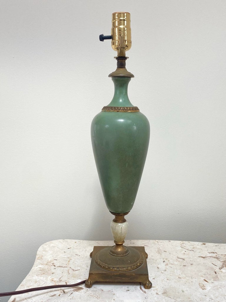 1930s Cassidy and Co. Art Deco Style Verdigris Bronze Table Lamp