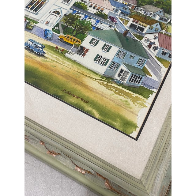 Late 20th Century 20th Century "Coastal Church on Sunday" Original Watercolor by Burchfield For Sale - Image 5 of 9