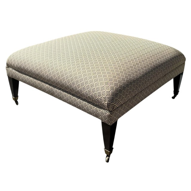 Ralph Lauren Ralph Lauren Square Ottoman Bench W Geometric Upholstery For Sale - Image 4 of 5
