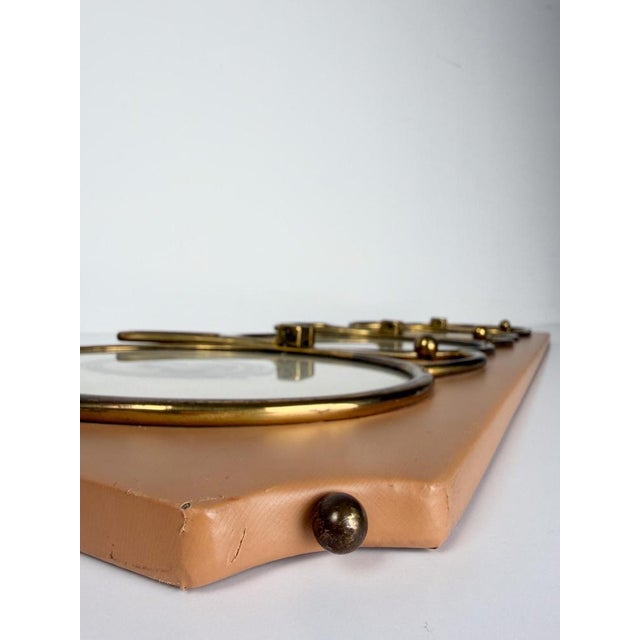 Mid-Century Modern Italian Wall Coat Rack with Brass Oval Frames , 1960s For Sale - Image 15 of 18