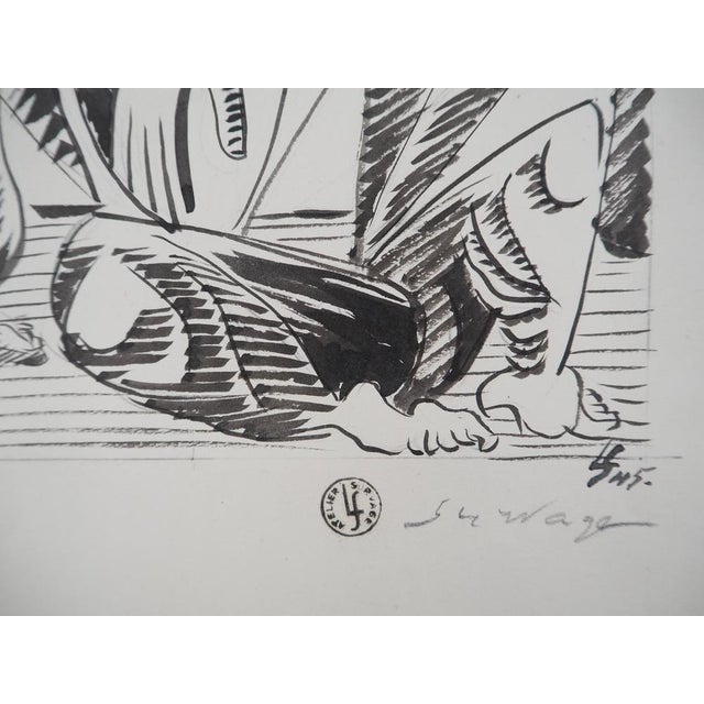 Léopold Survage, Adoration, 1945, Original Ink & Wash For Sale - Image 7 of 8
