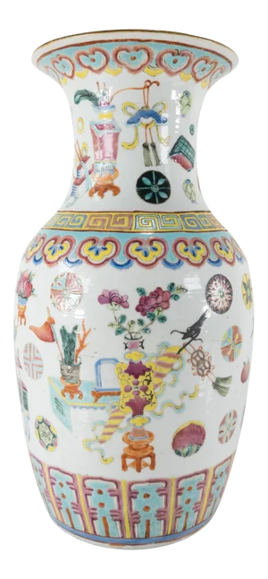 Chinese Famille Rose Republic Enameled Vase
