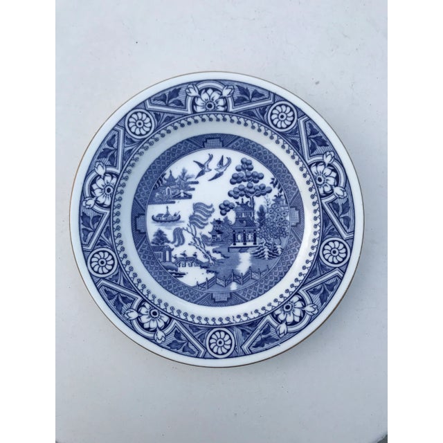 Wedgwood Antique Chinoiserie Blue Willow Shallow Bowls and Plates - A Set of 11 For Sale - Image 11 of 12