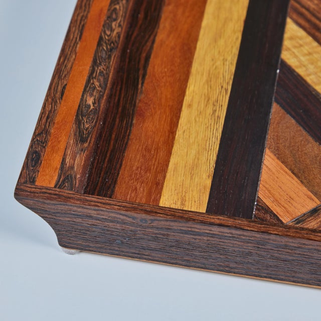 Don Shoemaker Geometric Marquetry Decorative Tray for Señal For Sale - Image 10 of 12