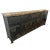 Tall distressed black finish solid wood sideboard. Modern carved circuit lines design on six doors. Top is mixed...