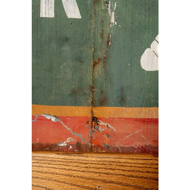 Wood Antique "Pillsbury’s Best" Painted Tin Trade Sign For Sale - Image 7 of 7