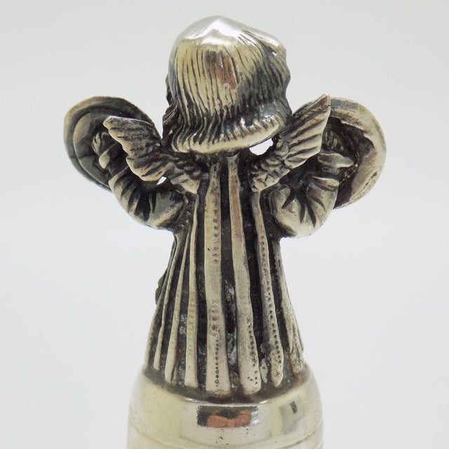 Vintage Italian Silver Brandimarte Silversmith Angel with Instrument Bell, Florence, 1980s For Sale - Image 9 of 15