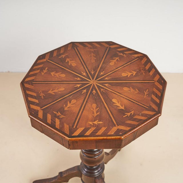 Wood Table with Inlaid Top For Sale - Image 3 of 7