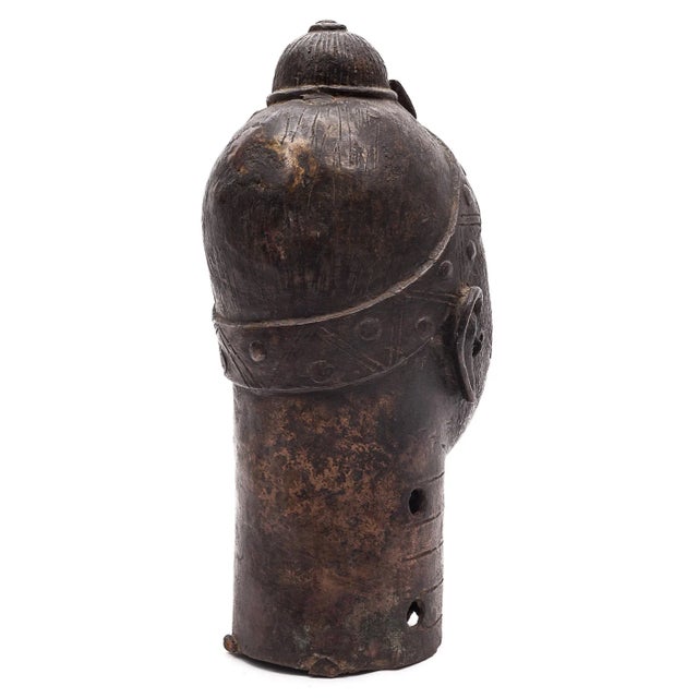 Benin Artist, Sculpture of Head, Early 1900s, Bronze For Sale - Image 9 of 12