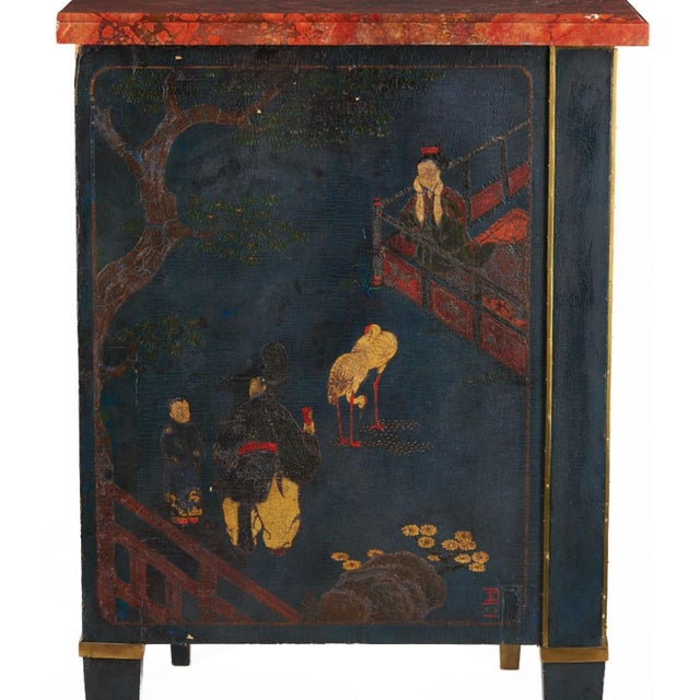 Early 20th Century Louis XVI Style Chinoiserie Commode, Marcel Mathelin Workshop For Sale - Image 9 of 13