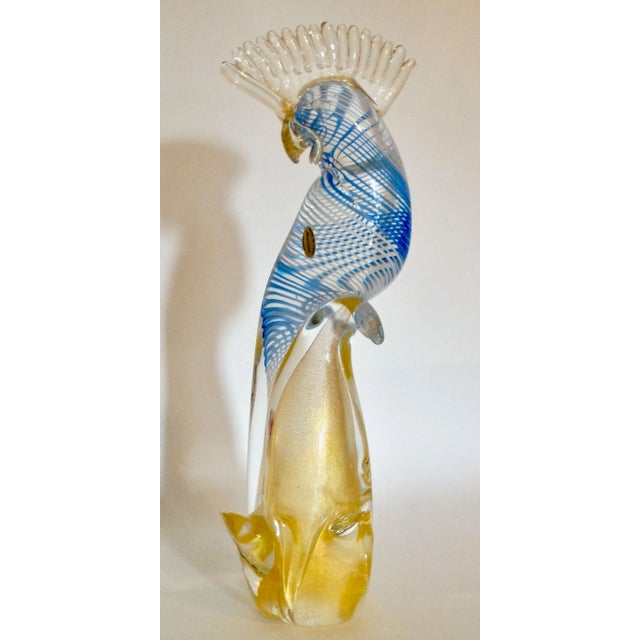 Glass Italian Murano Glass Cockatoo Bird, 15 Inches For Sale - Image 7 of 14