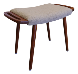 Danish Teak Stool with Shaped Handles, 1960s