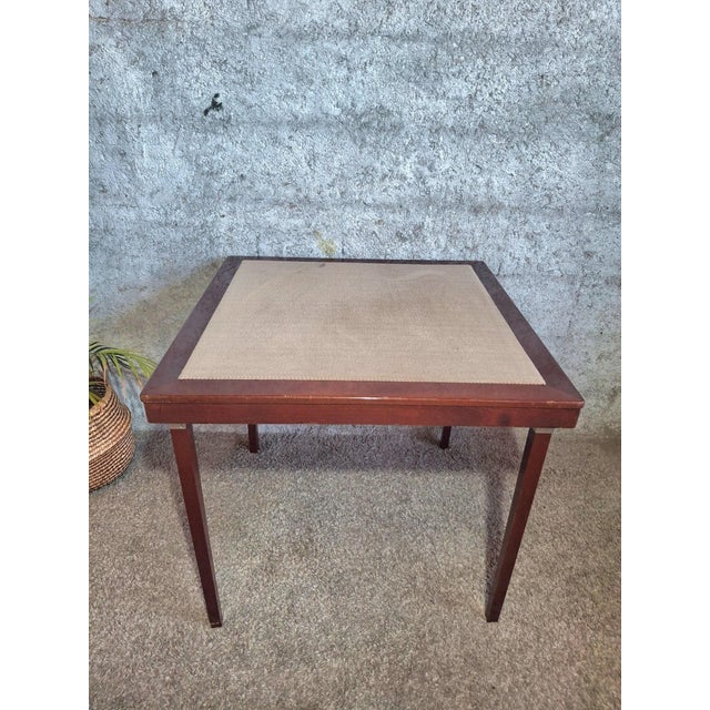 Rare folding game table by the french brand meblutil (registered trademark), dating from the 1950s. A distinctive piece...