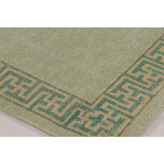 2010s Rug & Kilim’s Distressed Tiger Rug in Green With Beige and Brown Pictorial For Sale - Image 5 of 10