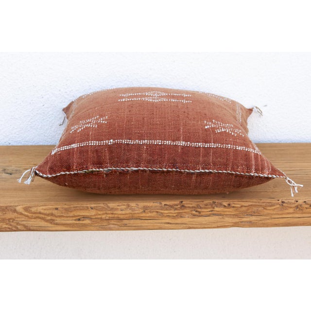 1980s Rusted Lantern Cactus Silk Moroccan Pillow For Sale - Image 5 of 7