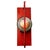 Vintage Industrial Reeded Glass and Red Metal Wall Light For Sale - Image 4 of 8
