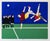 1979 Mark Sabin "Stop Time (Soccer)" Hand Signed Numbered Screenprint For Sale