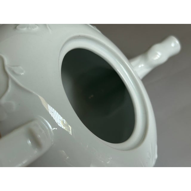 Vintage Mma Blanc De Chine Teapot Portugal Hard Paste Porcelain Cherry Blossom For Sale - Image 11 of 12