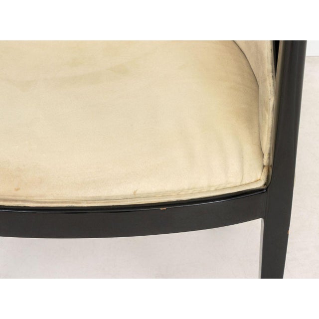 Art Deco Black Lacquered Tub Chair, Ca. 1920 For Sale - Image 4 of 9