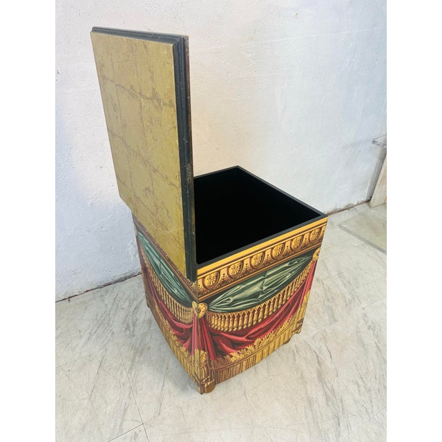Baroque 1980s Theatrical Storage Chest With Painted Design For Sale - Image 3 of 9