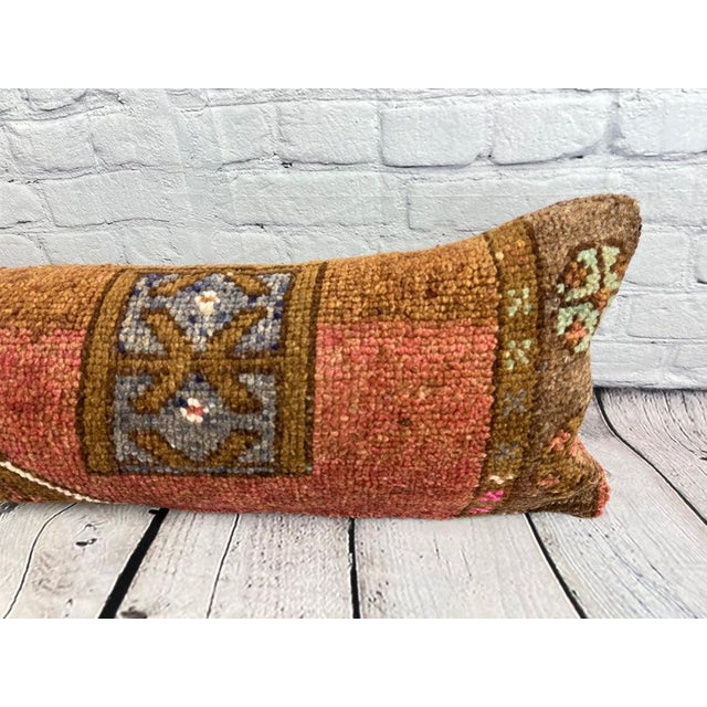 Turkish 12 x 46 Lumbar Rug Pillow Essence Oasis Turkish Pillow Cushion Cover For Sale - Image 3 of 7