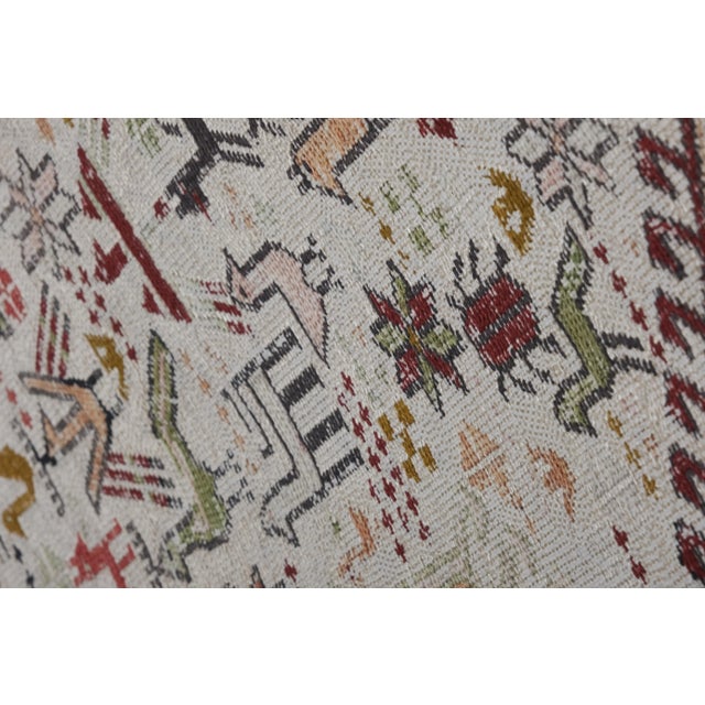 Vintage Animal Pattern Soumac Kilim Rug 3'6'' X 6'1'' For Sale - Image 9 of 12