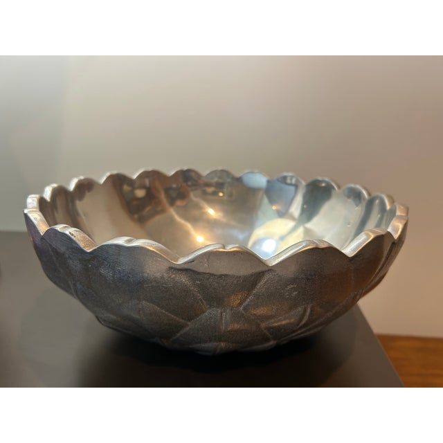 Vintage Wilton Armetale RWP Artichoke Bowl by Bruce Fox For Sale - Image 9 of 10